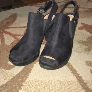 Black Peep Toe Heels